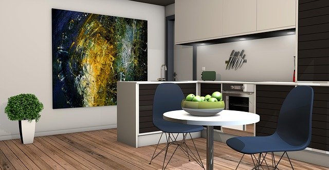 byt, kuchyň a obývací pokoj